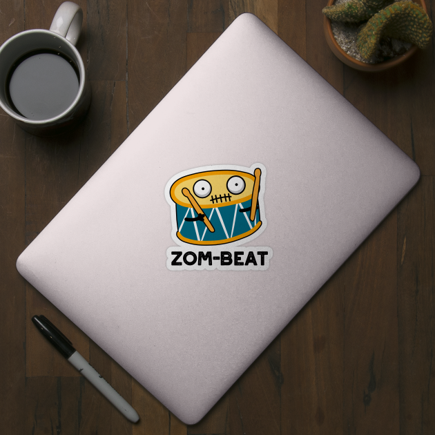 Zom-beat Cute Halloween Zombie Drum Pun by punnybone